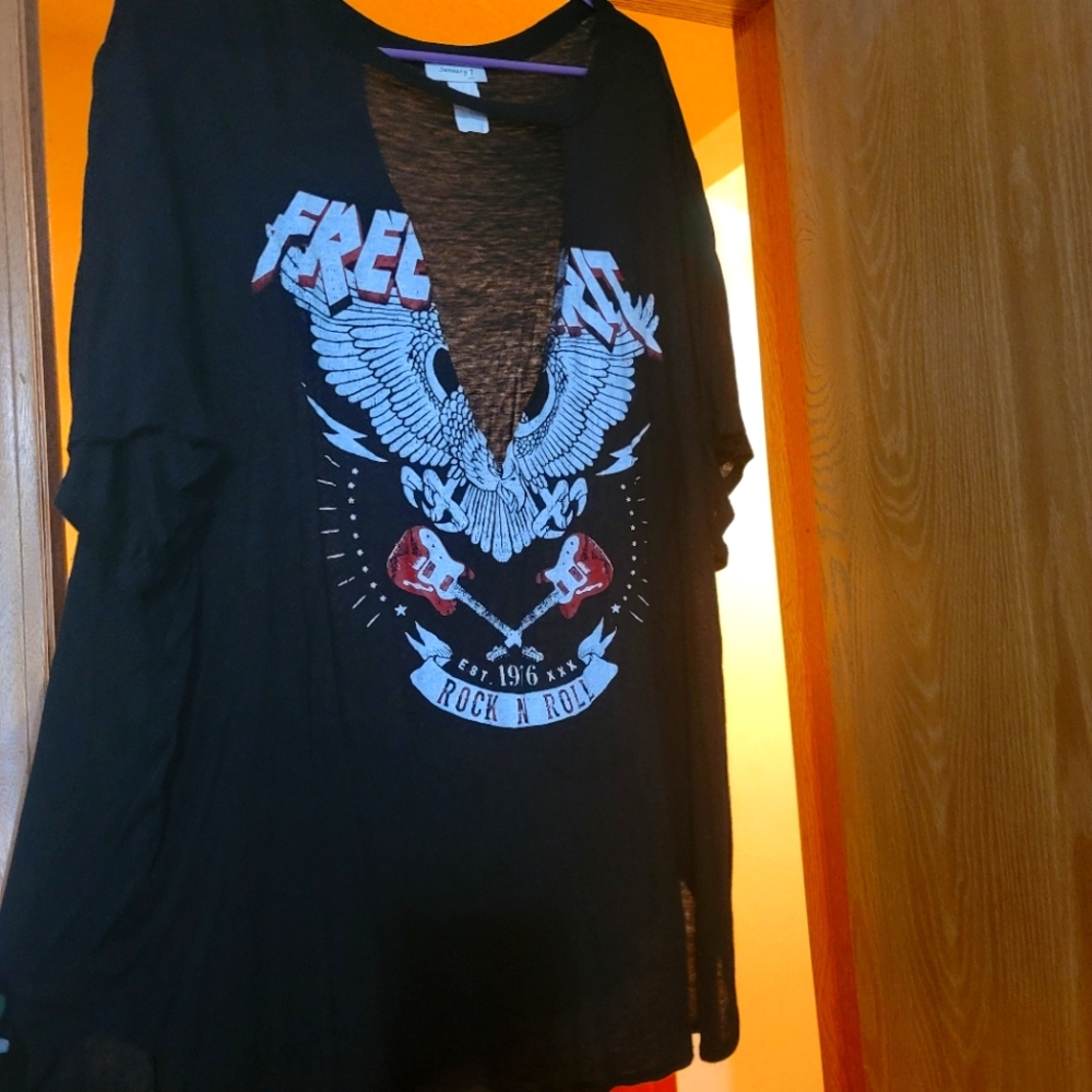 Womens plus size rock top